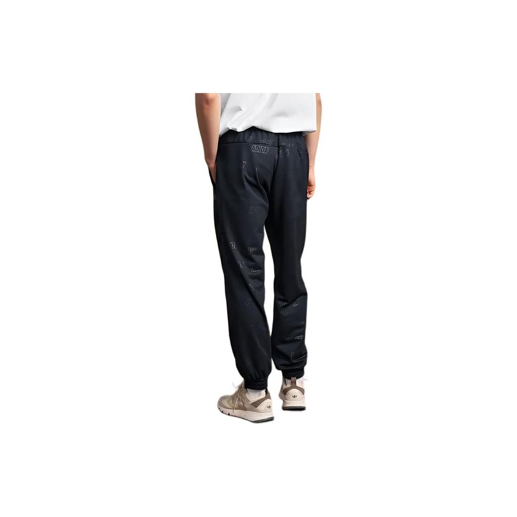 Adidas Solid Color Casual Knitted Sports Pants Men Bottoms Black HY1280