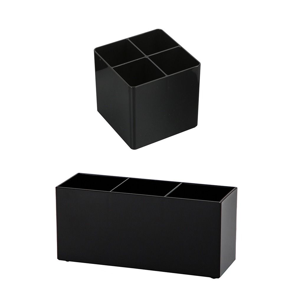 Black Pen Holder Plastic Pen Container Multi-functional Makeup Brush Holder  School Office
