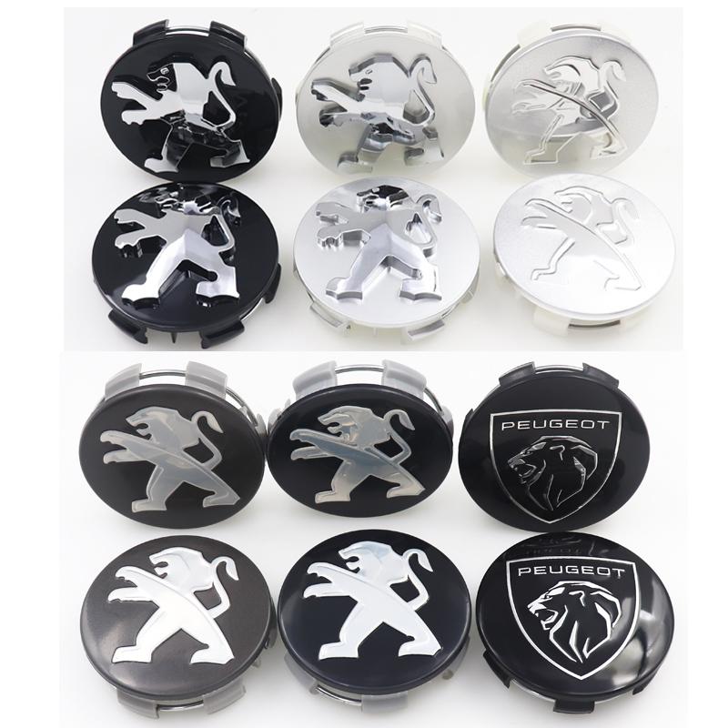 4pcs newest 3D 60mm Peugeot logo car emblem Wheel Center i Hub Cap auto Rim refit dust-proof badge covers styling accessories