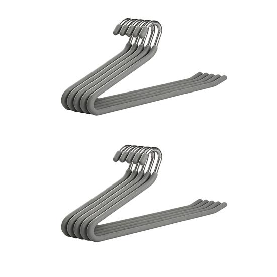 

10PCS Trouser Rack No Clips or Teeth Marks Hangers Without Creases Hold Multiple Pants Scarves Ties Organizer Size#10pcs сірий
