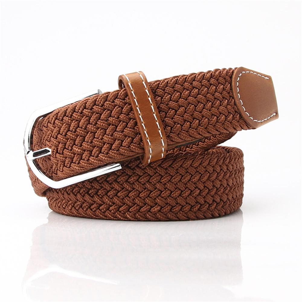 Casual Men's and Women's Fashion Multi-color Elastic Woven Canvas Belt with Elastic Pin Buckle