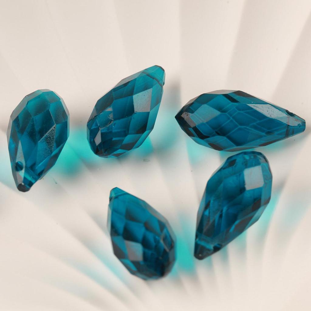 10pcs Teardrop Faceted Crystal Glass Beads Loose 12x25mm Drilled Pendant Drops  Crafts Beads for DIY Jewelry Making  Accessories
