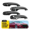 4x Carbon Exterior Fiber Door Handle Cover w/Smartkey For 2018- Honda Accord