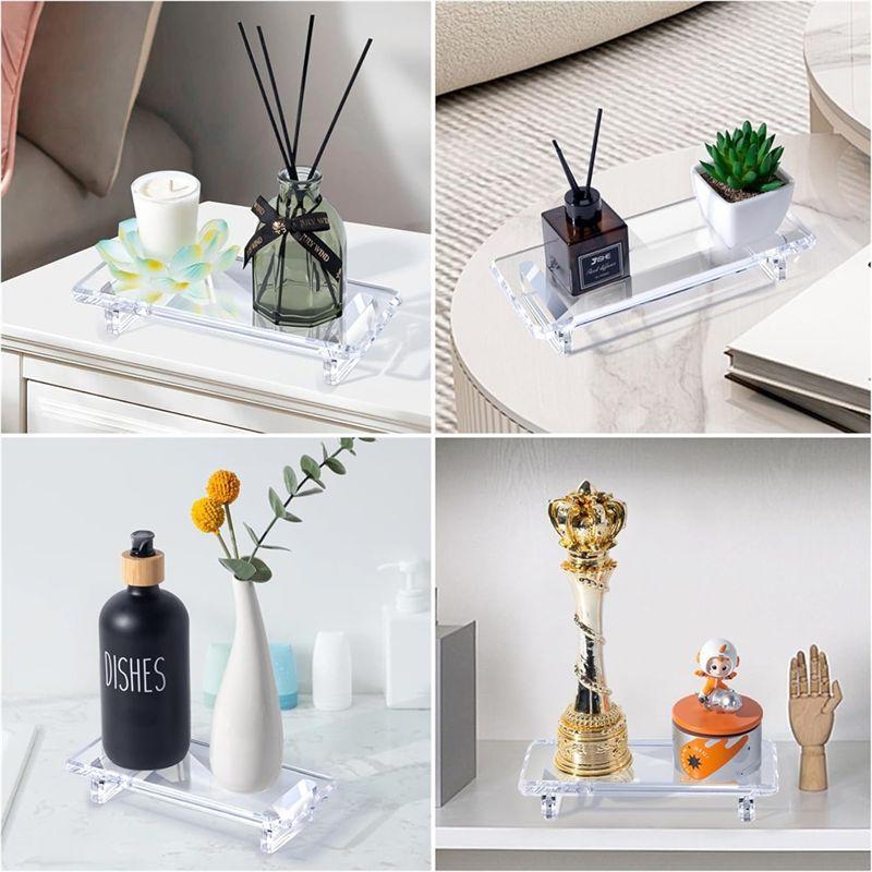 VOFUN-Acrylic Soap Tray Aromatherapy Tray For Kitchen, Soap Bottle Riser Stand For Kitchen Sink, Bathroom Riser Organizer-Small