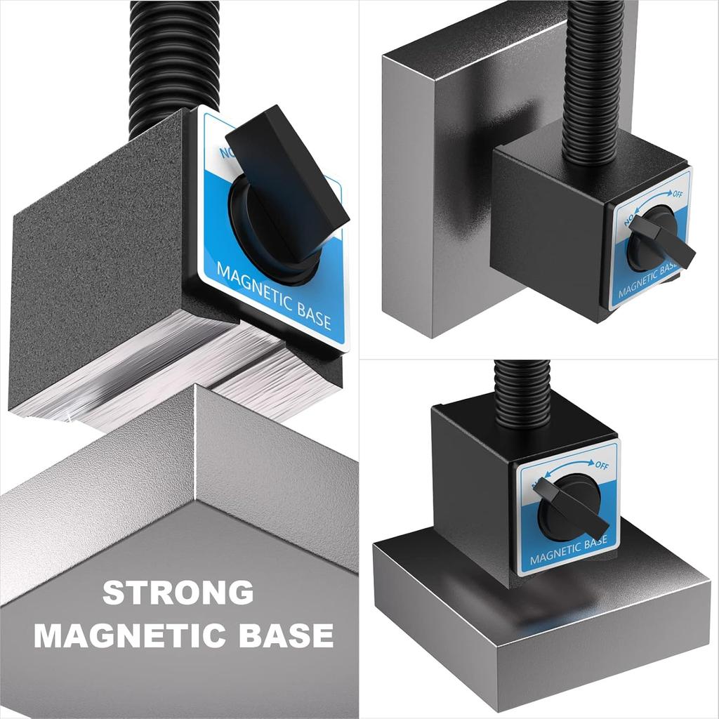 Magnetic Work Light, 1300 Lumens Led Machine Light with Strong Magnetic Base, Flexible Gooseneck Magnetic Lamp for Lathe and Drill Press, 10W 120V