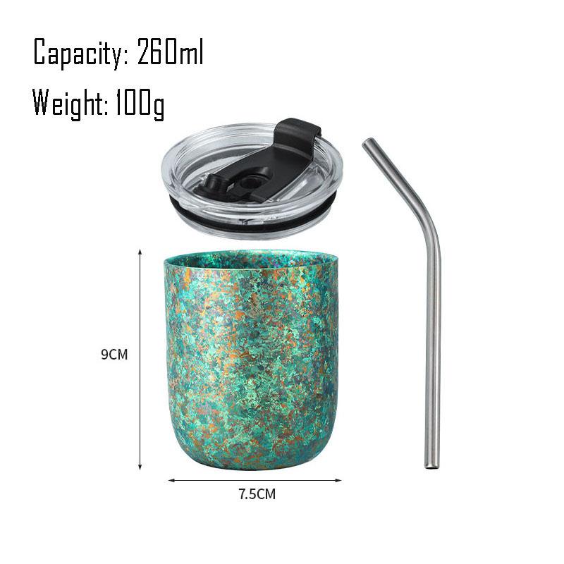 

Кружка для пива «Яичная скорлупа» объемом 260/360 мл с крышкой и трубочкой из нержавеющей стали, двухслойный чистый титан, изоляция, хрустальная U-образная чашка для воды 260-360ml