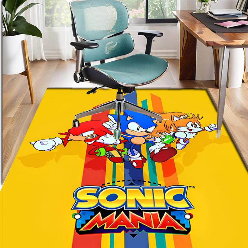 Sonic Pattern Rug, Indoor/Outdoor Mat, for Picnic, Gameroom, Bedroom, Office, Living Room, Home Decor Carpet, Birthday Gift
