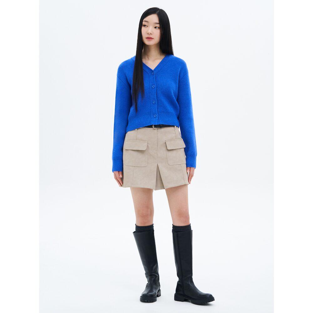 8SECONDS Suede Mini Skirt Light Gray