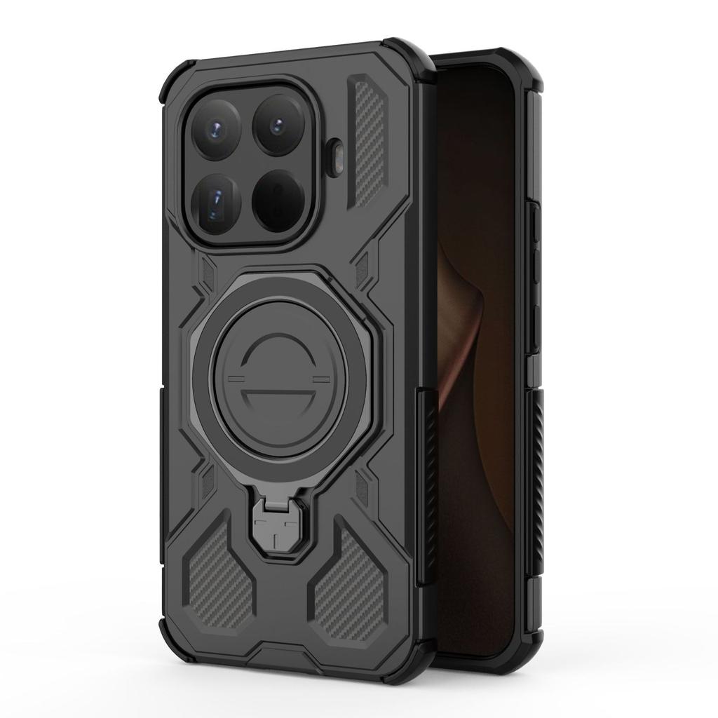 Xiaomi 15T Pro Magnetic Ring Case 360° Rotatable [Military-Grade Drop Protection] + Metal Plate for MagSafe Phone Case