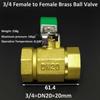 Brass Ball Valve 3/8'' 1/4'' 1/2" Male To Female Thread Connector Joint Copper Pipe Fitting Coupler Adapter 8/10/12mm Hose Barb