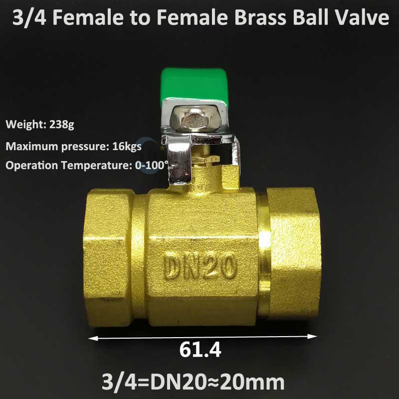 Brass Ball Valve 3/8'' 1/4'' 1/2" Male To Female Thread Connector Joint Copper Pipe Fitting Coupler Adapter 8/10/12mm Hose Barb