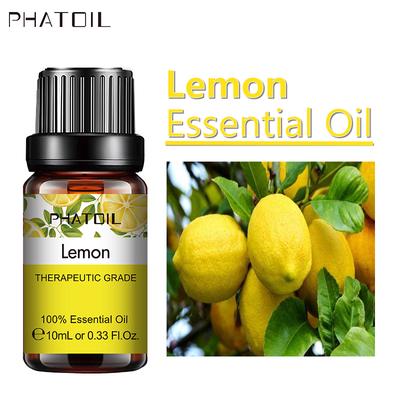PHATOIL 5ml/10ml/15ml/30ml/100ml Lemon Essential Oils for Aromatherapy Diffuser Hair & Skin Care Scented Oils for Soap Candle Bath Bombs Making