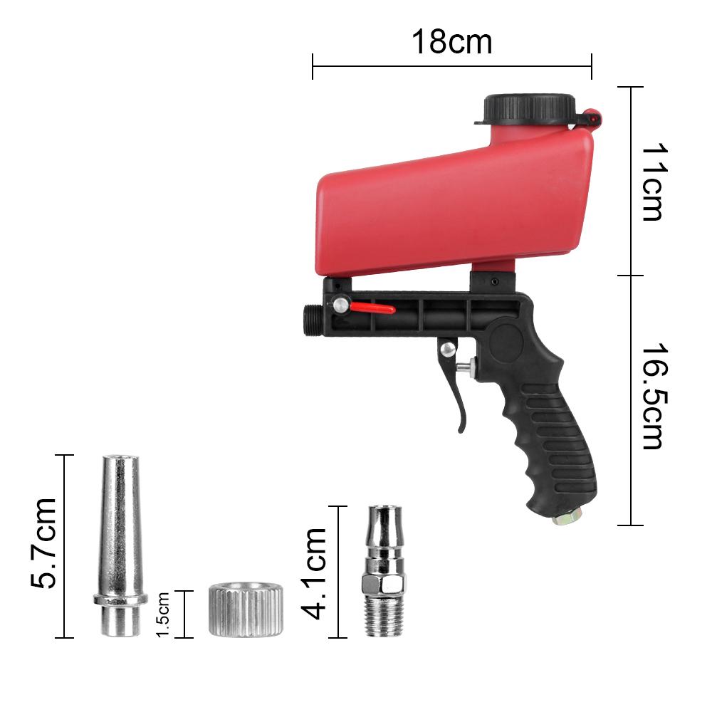 Portable Gravity Sandblasting Gun Rust Blasting Device Pneumatic Sandblasting Set Handheld Adjustable Blasting Machine Pneumatic Blasting Gun Set