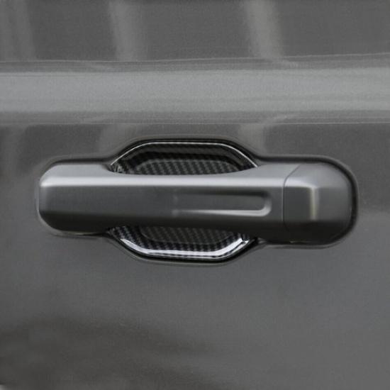 For Jeep   Gladiator JT Carbon Fiber Car Door Handle Bowl Cover Trim 4P