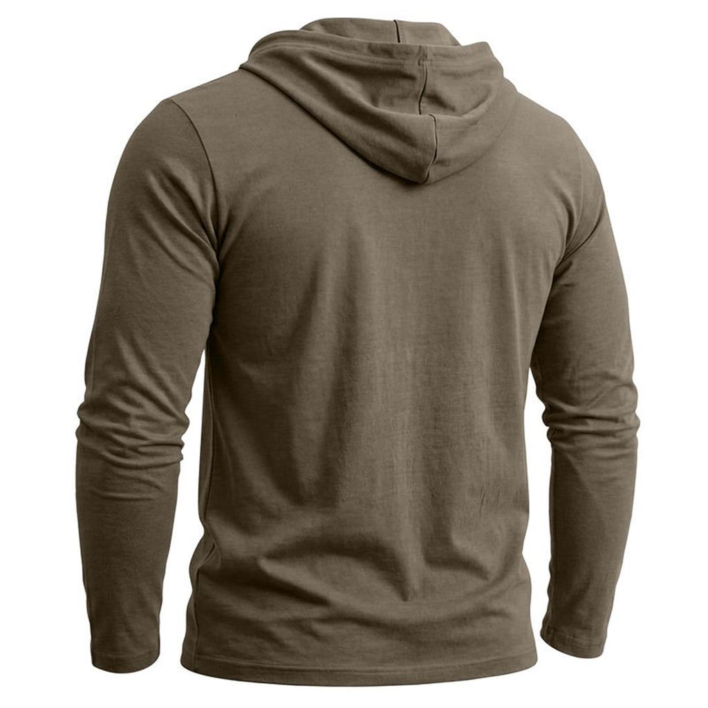 Sudadera con capucha de manga larga ligera para hombre, informal, retro