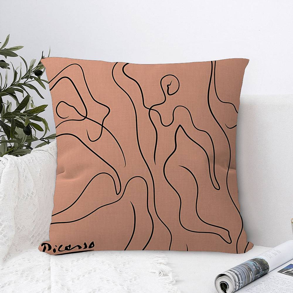 Abstract Vintage Minimalist Face Body Pillow Cushion Cover Pillowcase Living Room Sofa Home Decor Customized