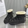 Women's fur integrated thick bottom heightening winter lightweight padded warm snow boots non-slip wear casual sports short cotton boots