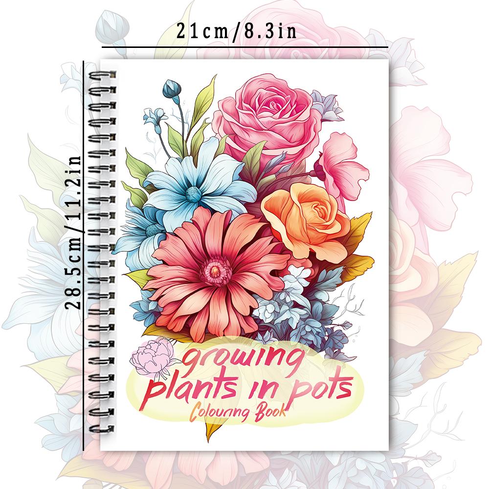 

Женская спиральная раскраска - Книга для раскрашивания для взрослых на 30 листов, 11,2x 8,3 дюйма, Плотная бумага 100 г/м², Книга для рисования, Подарок для восстановления вино красного