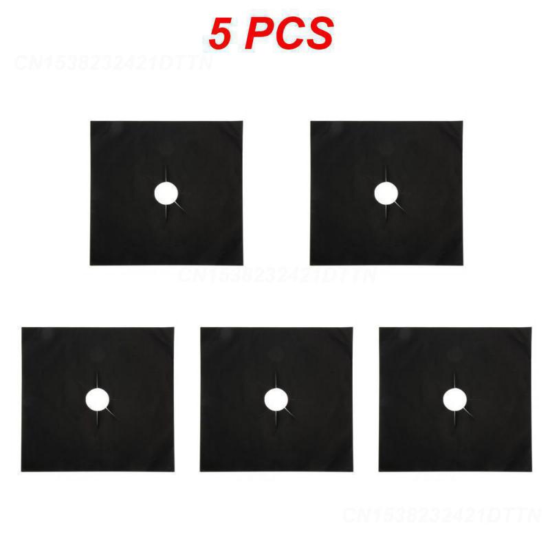 

5 шт. защитная накладка для чистки газовой плиты, легко моющаяся, черная, кухонные принадлежности, маслостойкий коврик для газовой плиты, не оставляет следов, серебристый