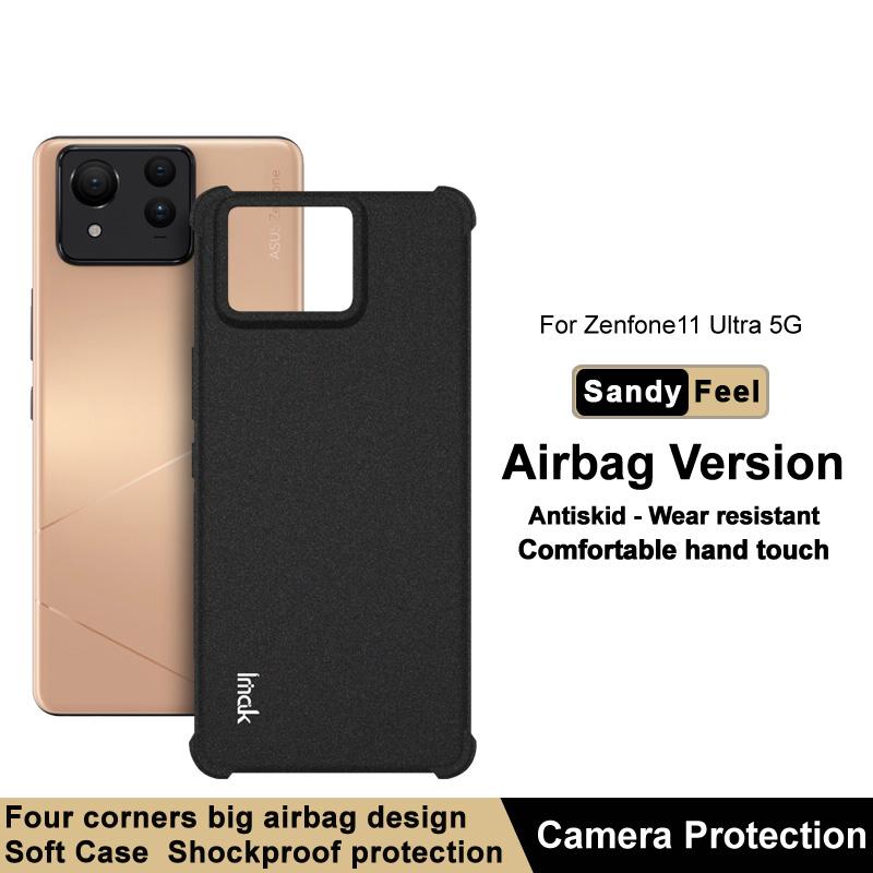 

IMAK For Asus Zenfone 11 Ultra 5G Case Matte TPU Airbag Shockproof Phone Cover Black