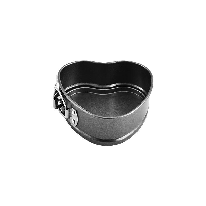 1PC Heart-shaped Cake Baking Pan Household Carbon Steel Live Bottom Buckle Bottom Non-stick Baking Tool Cake Mold