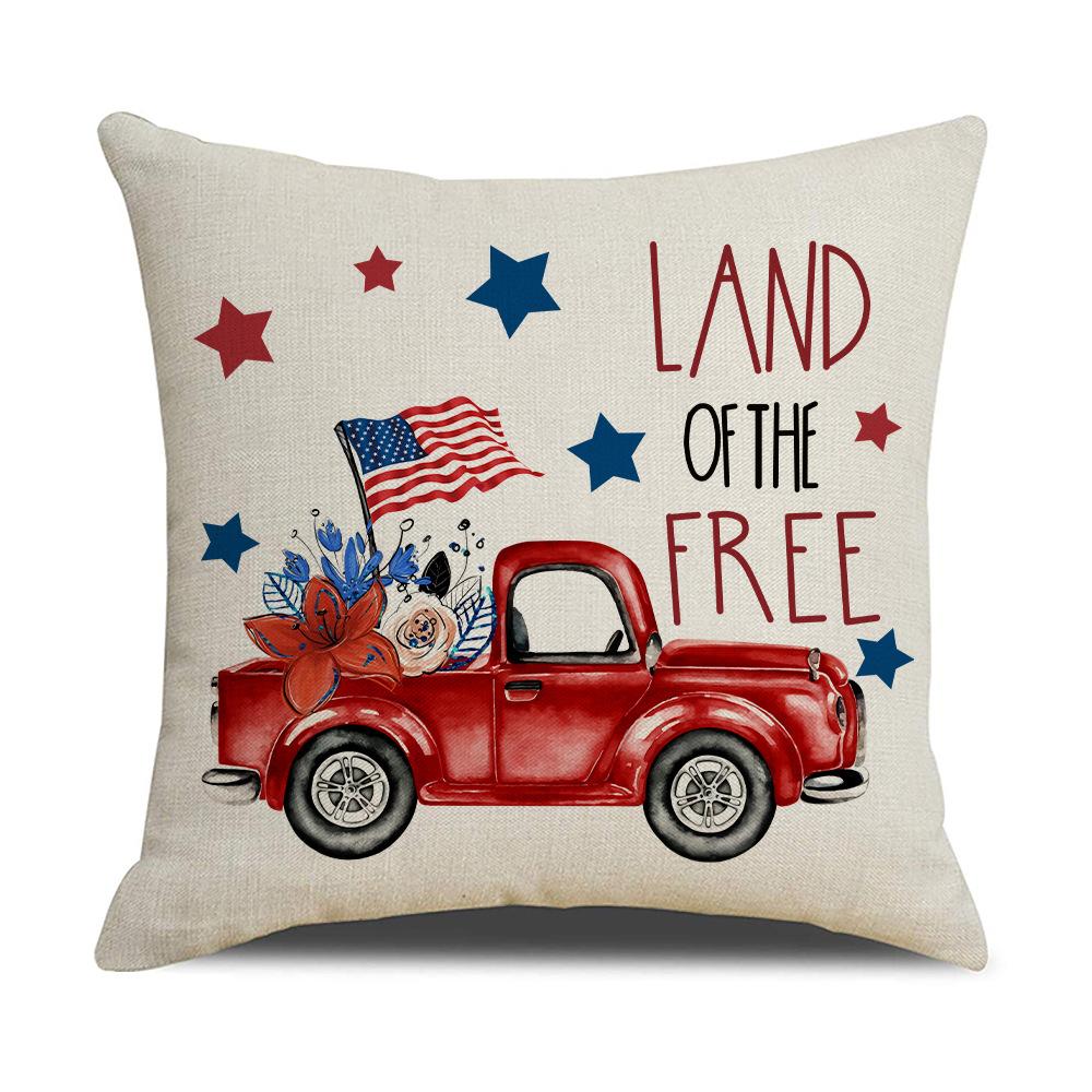 American Independence Day Pillow Cover Small Color Flag Car Pillow Cover 45*45cm Star Stripe Print Pillow Cover