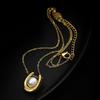 New 316L Stainless Steel Choker Pearl Necklaces for Women Gold Layered Chain Necklace Jewelry