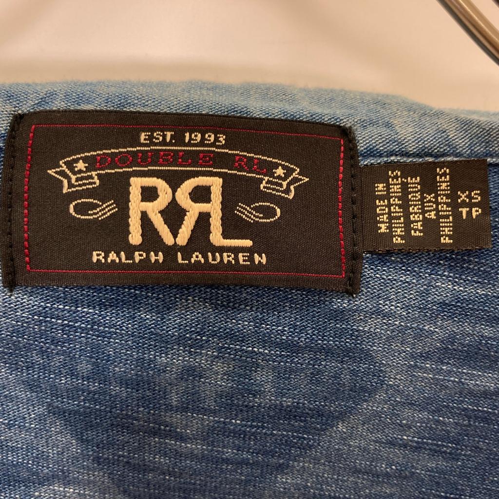 RRL Indigo Native American Pattern Western Shirt with Concho Buttons Tops XS IndigoUsed