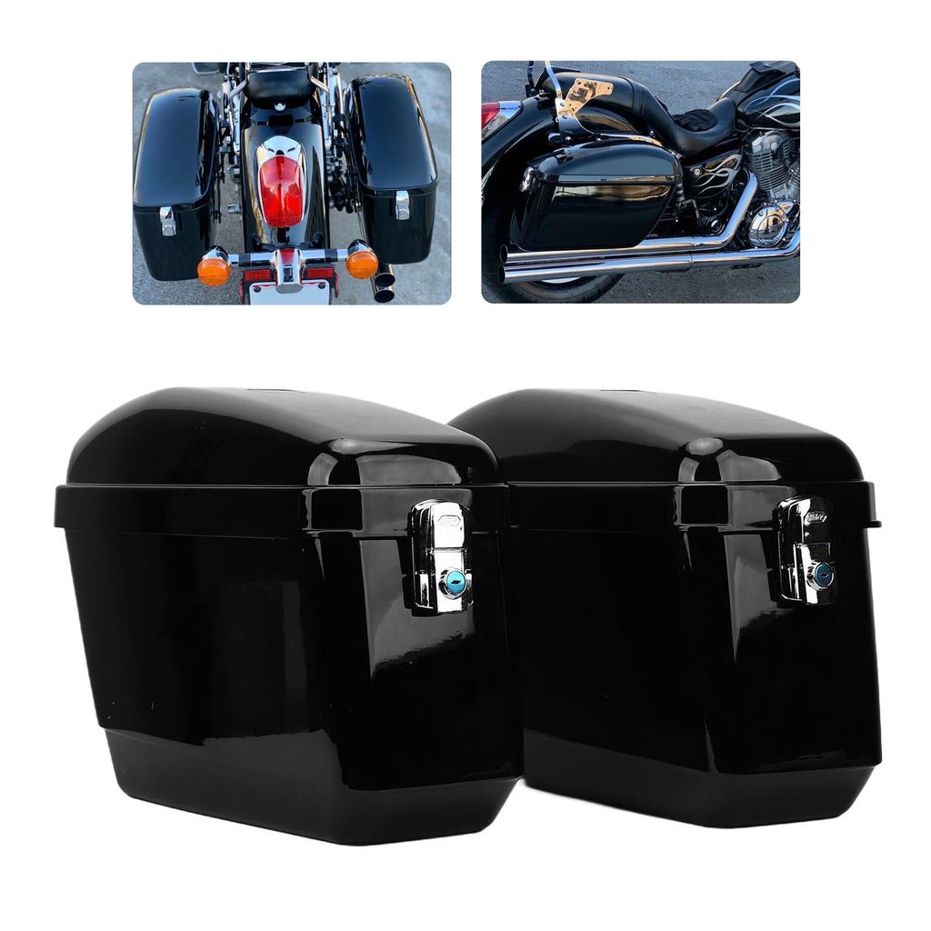 Motorrad-Hartschalen-Satteltaschen 45L Fassungsvermögen Wetterfestes Motorrad-Sattel-Hartgepäckkoffer mit Schlüsseln und Montagekit