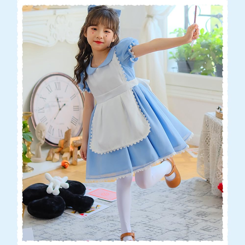 Alice Maid Costume for Fancy Short One Light Leggings Included [RPFLQ] Girls, Dress, Cosplay, Halloween, Dress, Apron, Sleeves, Children, Kids, Girls,