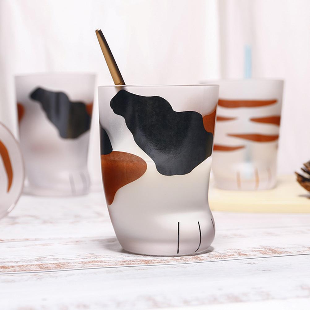 1 Pcs Cute Cat Paws Glass Tiger Paws Mug Office Coffee Mug Breakfast Milk Glass Cup Gift