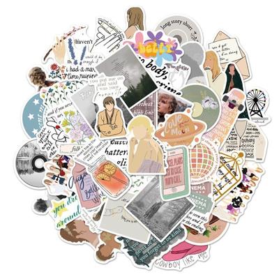 50 STÜCKE Taylor Swift Folklore Aufkleber, Folklore Zitat Aufkleber Pack, Evermore Vinylaufkleber für