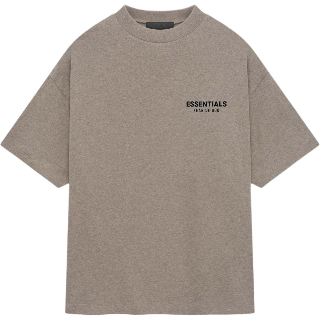 Fear of God Essentials Fw24 Holiday Core Series Chest Letter Printed Crew Neck Loose Short T-Shirt Men Deep Mist Gray 125HO244369F