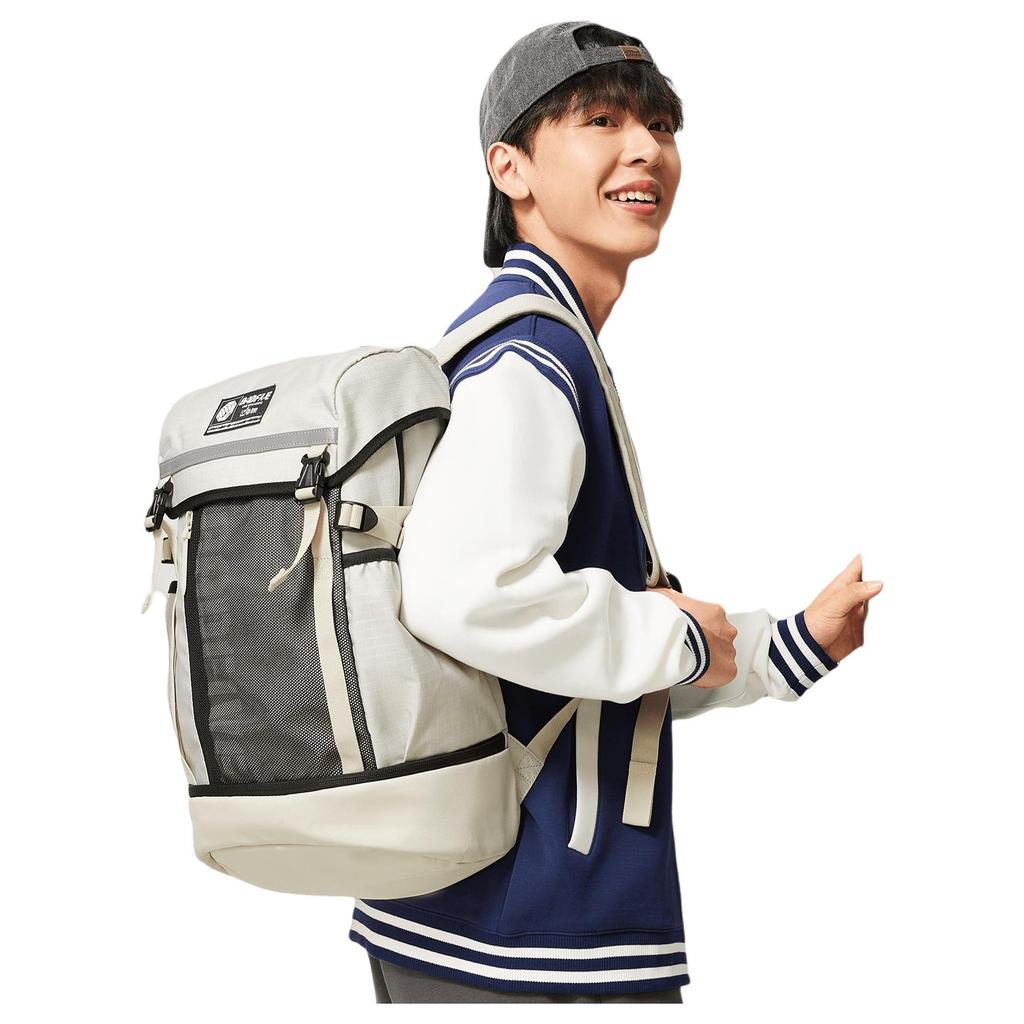 Li Ning Lightweight Backpack Unisex Gravel White Gray ABSV319-4