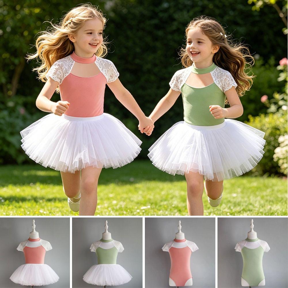 Summer Girls Ballet Tutu Leotard Breathable Gymnastics Dance Wear Fashion Ballet Costume Kids