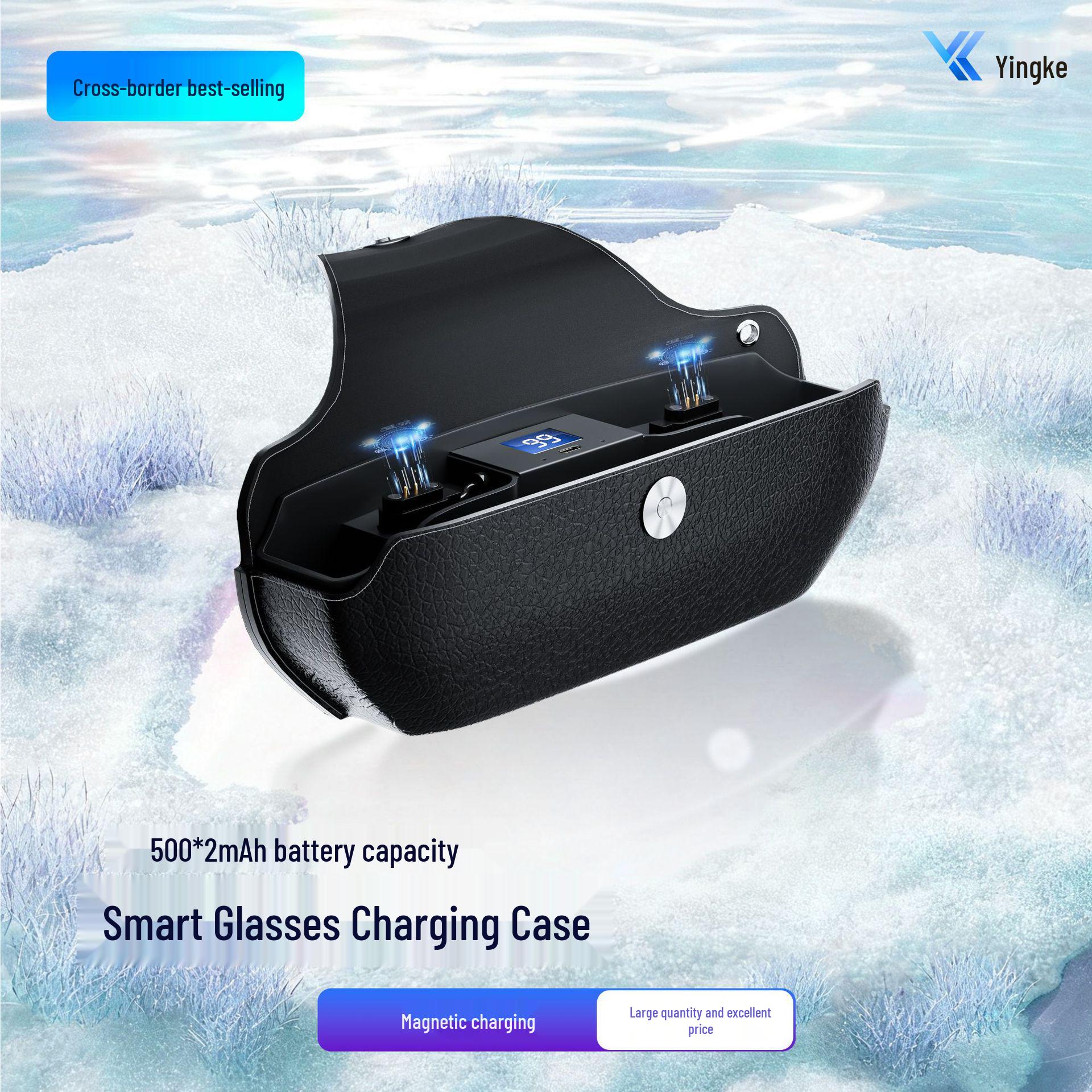 

Великий зарядний кейс для смарт-окулярів з магнітним зберіганням для AI-окулярів