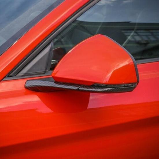 Side Rearview Mirror Cover Trim Decor Strip for Ford Mustang 2015+ Carbon Fiber