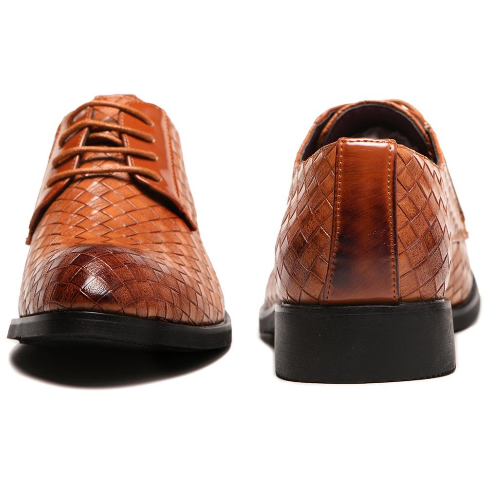 Checkered Leather Shoes Men Big Size Casual Shoes for Men