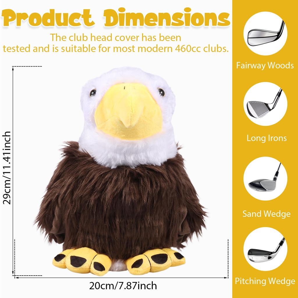 Golf Blade Putter Cover Golf HeadCover Animal Plush Driver Cover Protective Headgear Golf Club Supplies for 460CC Golf Club