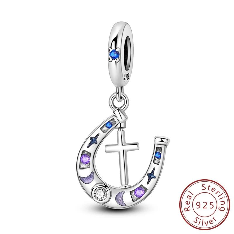 Fit Original Bracelet Copper Religion Cross Madonna Pendants Charms Beads For Women Jewelry Making Gift