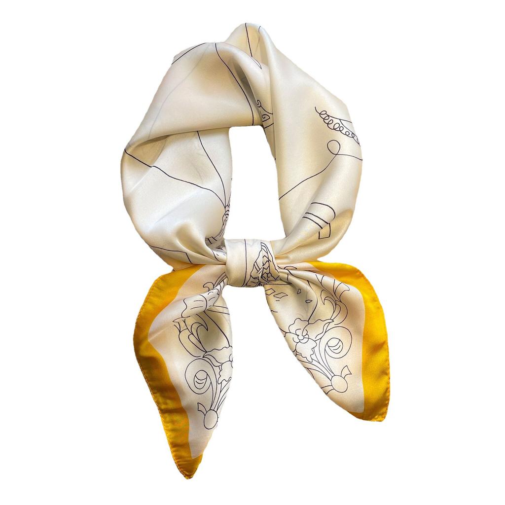 New silk scarf temperament versatile scarf decorative scarf imitation silk women's tie scarf tied hair simple sunscreen shawl