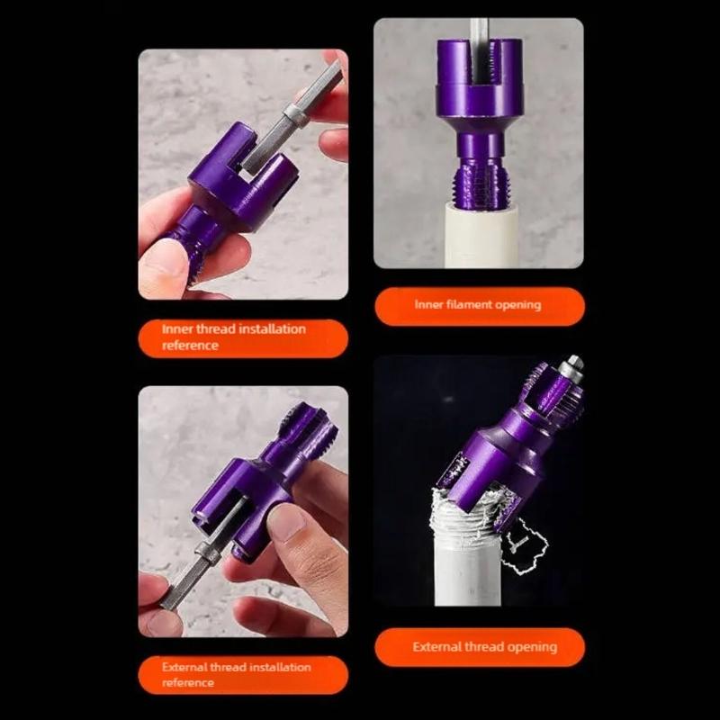 Combined 1/2'' 3/4'' Internal External Thread Cutter for Water Pipe Anti Corrosion Materials Hex Shank Compatibility