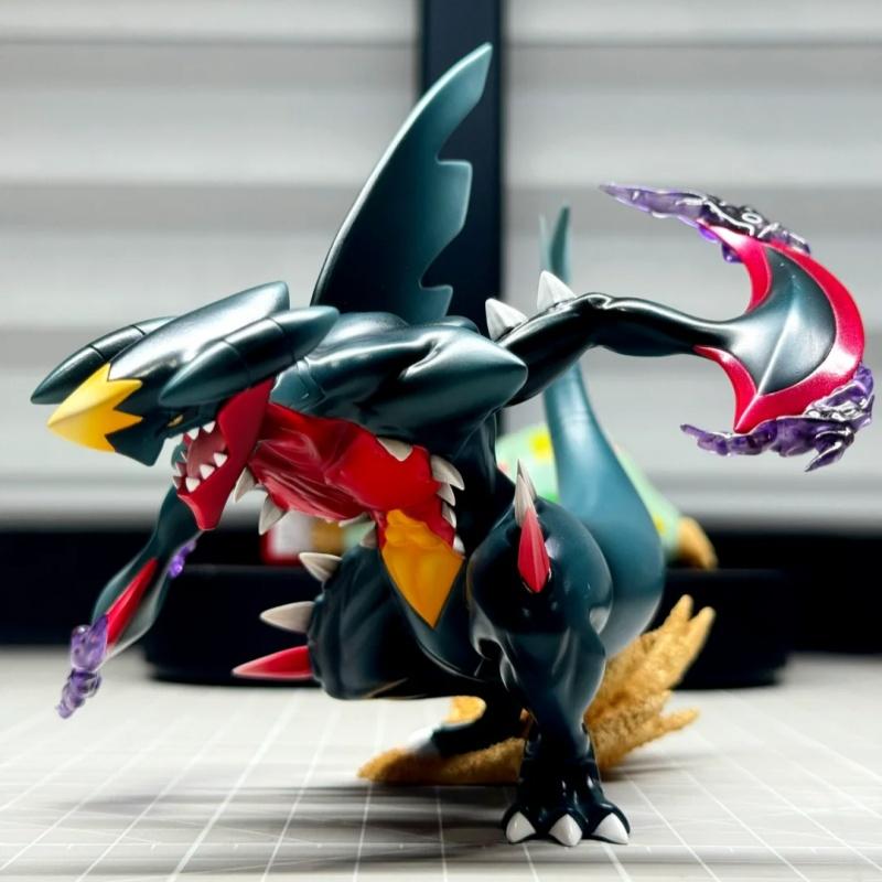 Hot New Shiny Mega Garchomp 1/20 Pet Fairy Anime Game Bite Land Shark Gk Peripherals Shiny Figure Desktop Ornaments Model Toys