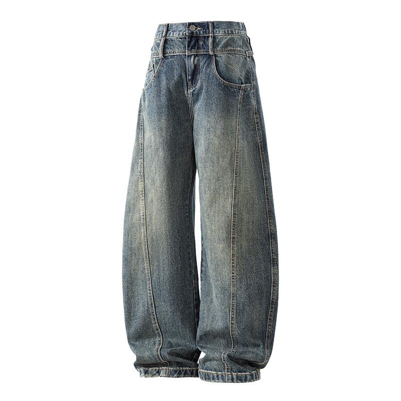 Old Washed Scimitar Pants Men's Jeans American Wide-leg Pants