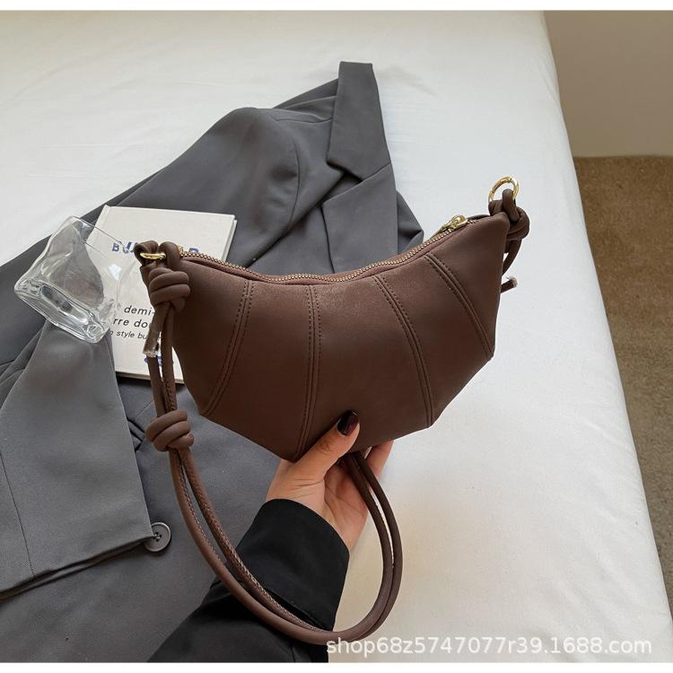 Outer Single 2025 New Trendy Women's Fashion Texture Versatile Dumpling Bag High-end One-shoulder Armpit Croissant Bag Small Bag
