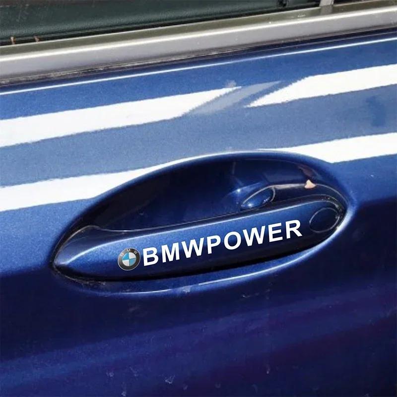 X5 B4 For BMW M 4PCS Car badge For BMW Power Decal Car Door Handle Sticker For BMW X1 X3 X5 X6 M3 M5 M6 E46 E39 E90 E60 E36 E39
