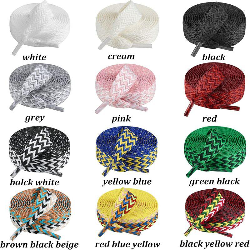 Sneaker Shoe Laces 1.5cm Width Thick Flat Shoelaces for Basketball Tennis Sports Shoes Shoelace Wavy Bread Rope Shoes Strings
