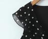 2026 Chic Polka Dot Ruffle Chiffon V-Neck Mini Dress