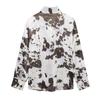 2025 Spring Women's Animal Print Silk Satin Shirt and Midi Skirt Set