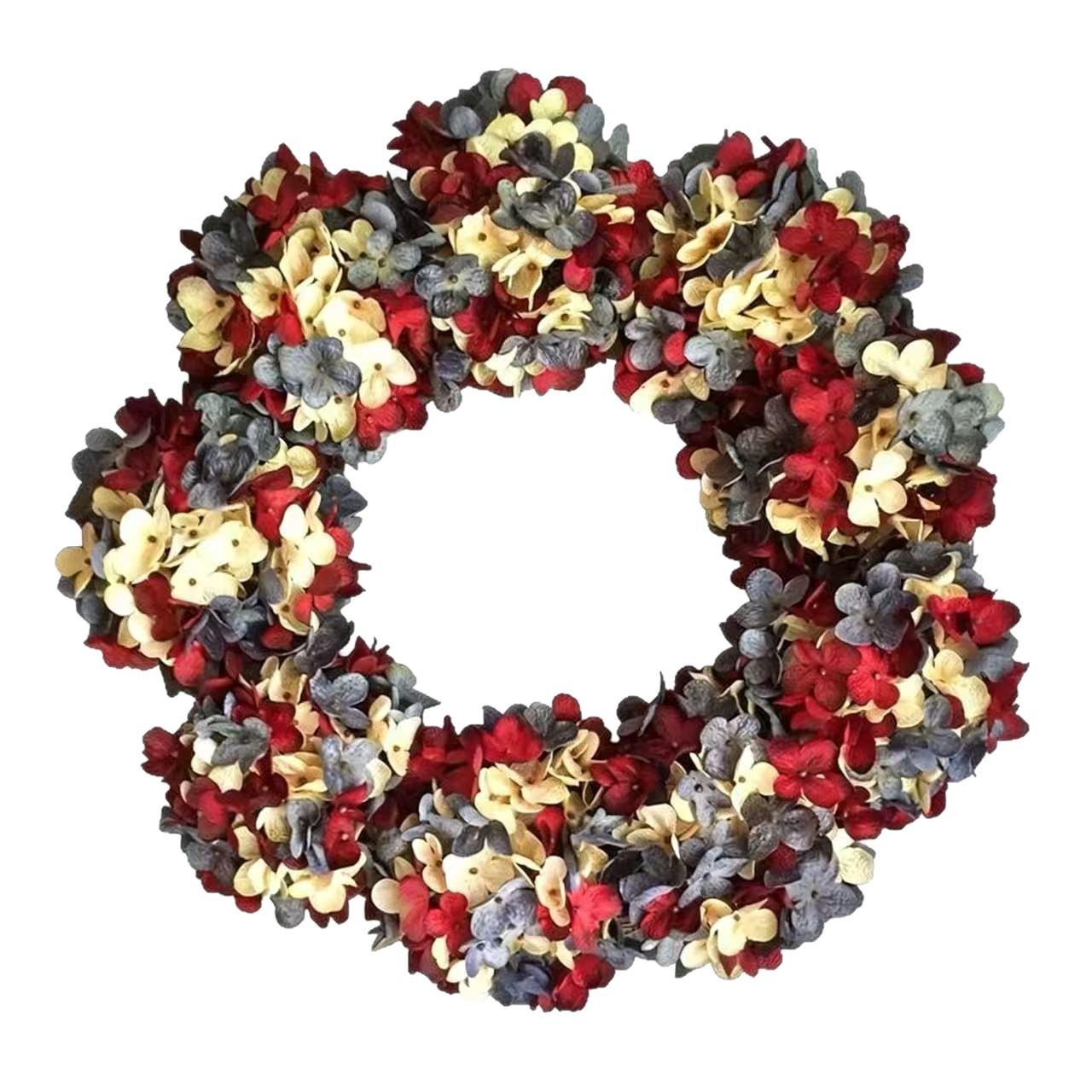 Independence Day Hydrangea Wreath: American Festival Decor for Door, Wall, or Courtyard